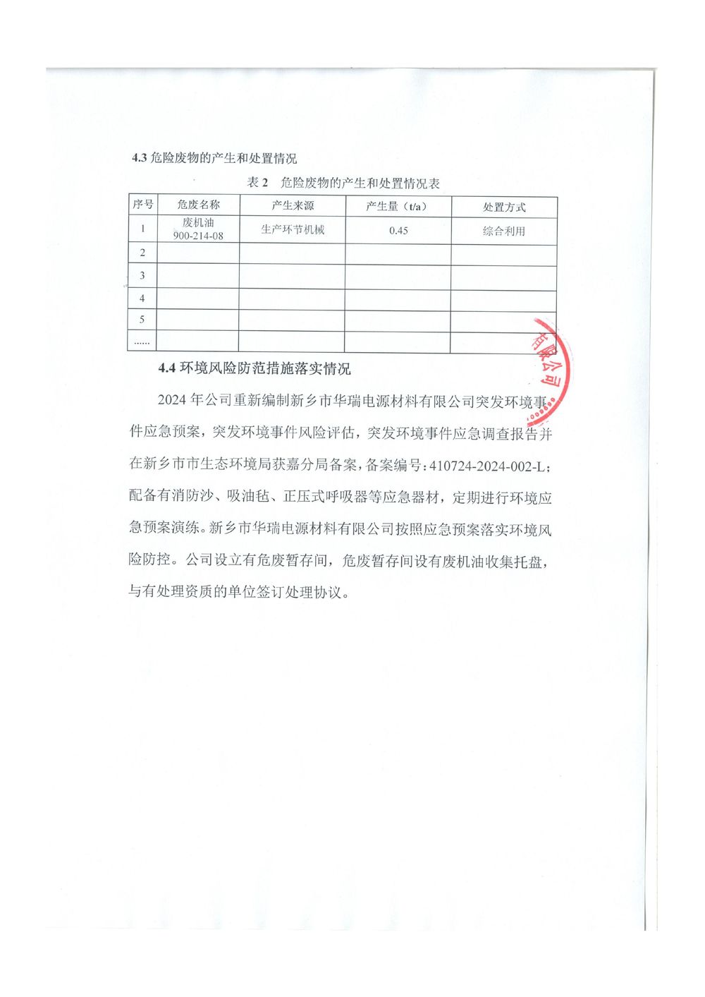 新鄉(xiāng)市華瑞電源材料有限公司2026年度清潔生產(chǎn)審核信息公示-圖片-2